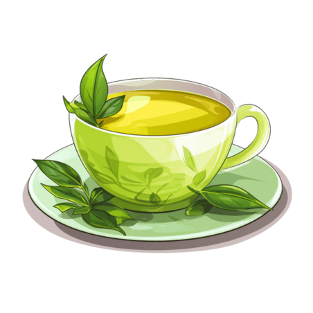 潮国创意AICG茶叶喝茶元素立体免扣图案