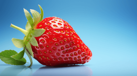 特写水果草莓产品摄影2水果生鲜蓝色背景
