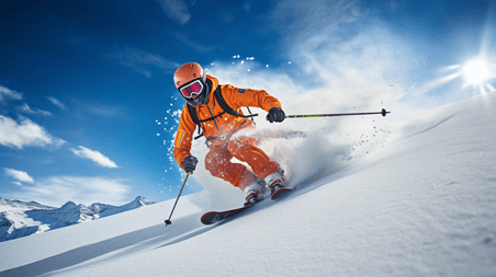 潮国创意冬季滑雪运动人像摄影
