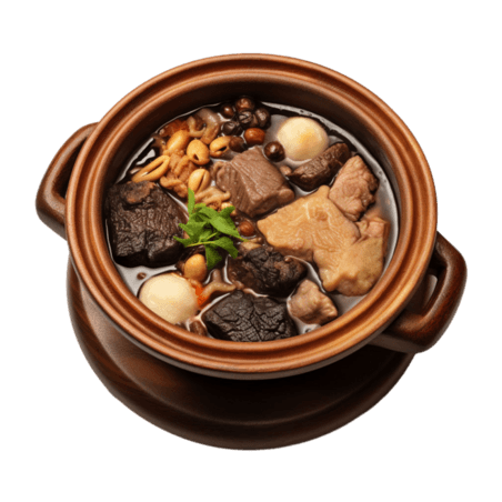 创意特色砂锅炖汤元素中式餐饮高汤美食摄影免抠