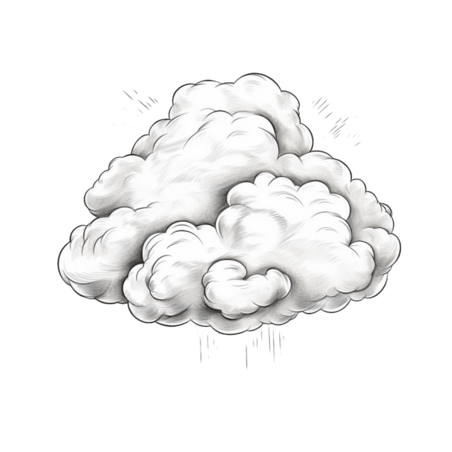 创意简单手绘云朵元素立体免抠图案