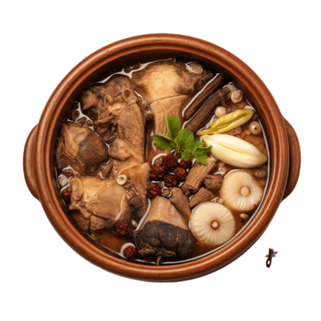 创意素材砂锅炖汤元素中式餐饮高汤美食摄影免抠
