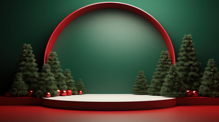 潮国创意圣诞节主题绿色电商背景11