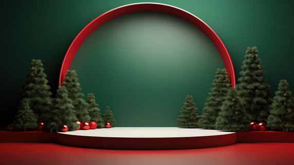 潮国创意圣诞节主题绿色电商背景11