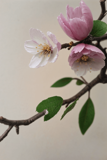 创意春天盛开的粉色桃花图片梅花植物花卉摄影