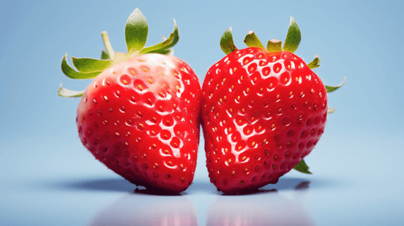 特写水果2颗草莓产品摄影6水果生鲜蓝色背景