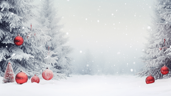潮国创意圣诞节冬季装饰背景25白色雪景大雪