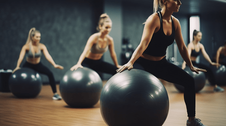 潮国创意妇女锻炼健身并健身运动