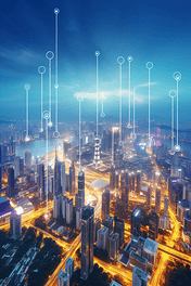 潮国创意深圳城市风光和金融大数据概念科技信息数据