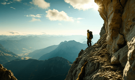 创意企业文化攀登登山人物站在站顶攀爬励志摄影图1运动人物