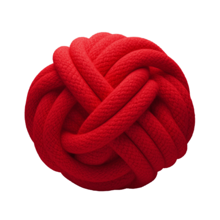 创意造型红色毛球元素立体免抠图案针织毛线球