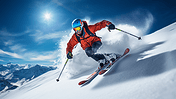 潮国创意冬季滑雪运动人像摄影人像