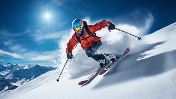 潮国创意冬季滑雪运动人像摄影人像