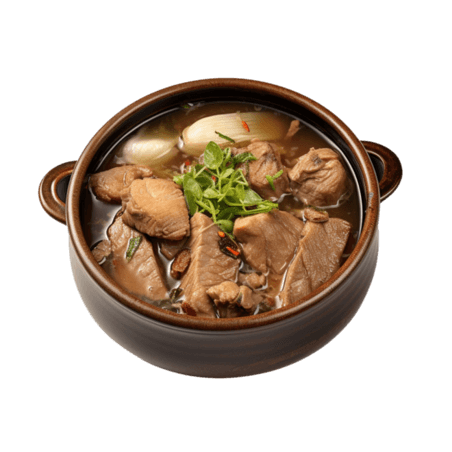 创意矢量砂锅炖汤元素中式餐饮高汤美食摄影免抠