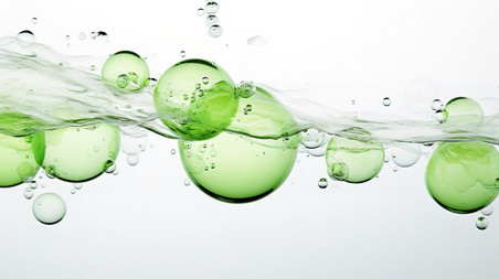 创意白色背景下透明的绿色气泡10