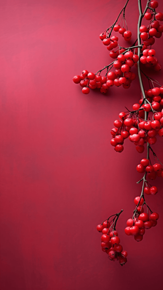 创意圣诞红色浆果主题背景春节简约