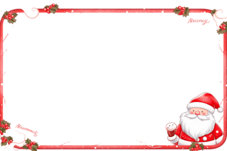 潮国创意圣诞边框圣诞节红色圣诞老人卡通手绘元素
