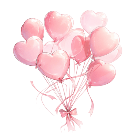潮国创意七夕浪漫卡通手绘气球元素