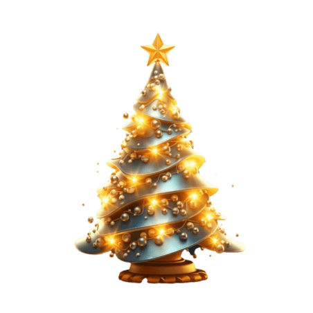 潮国创意圣诞特色树木元素立体免扣图案