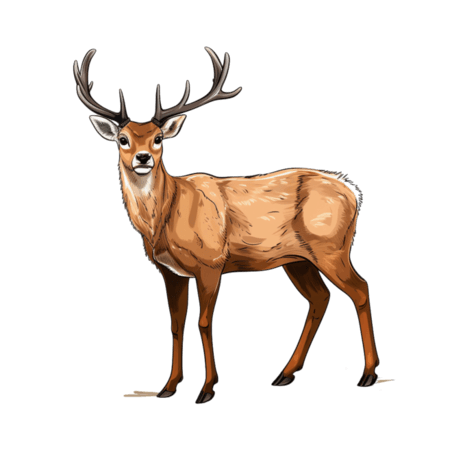 潮国创意喂一只鹿鹿麋鹿公鹿动物