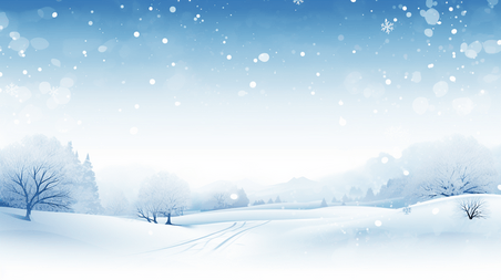 潮国创意蓝色冰天雪地唯美背景11冬天冬季大雪卡通雪景