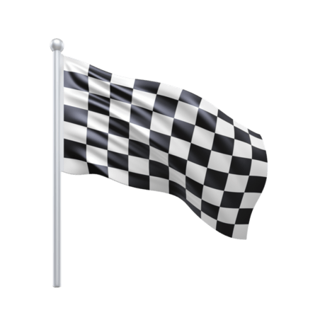 潮国创意白色背景的3D赛车旗帜赛车旗子