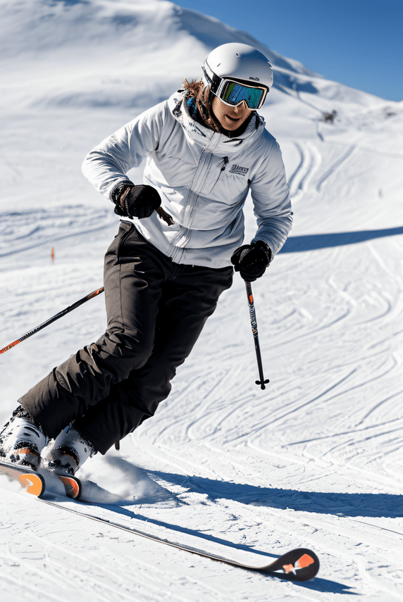 创意寒冷冬季青年户外滑雪图10冬天运动人像