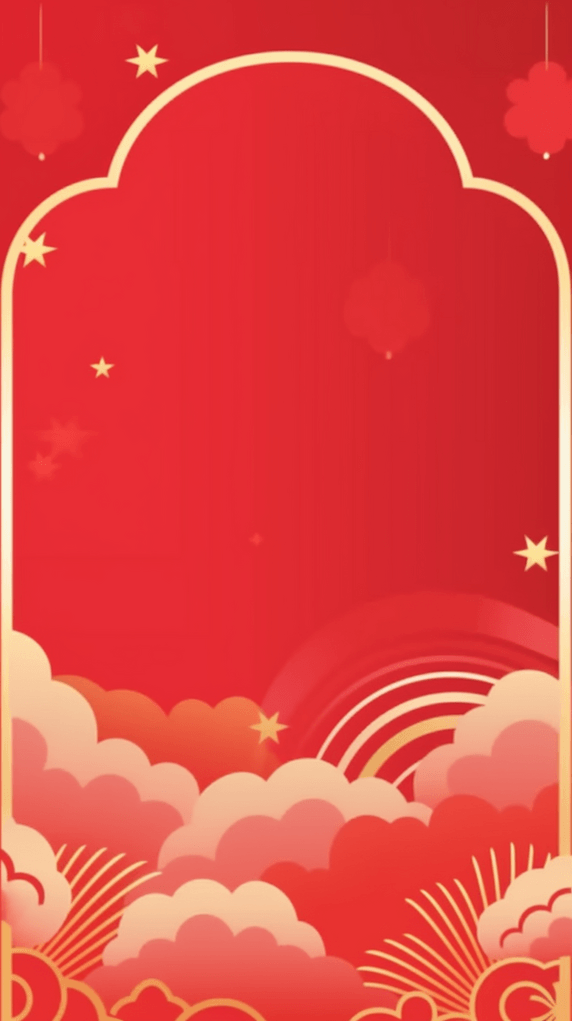 创意中国风红色新年龙年通用底纹背景春节