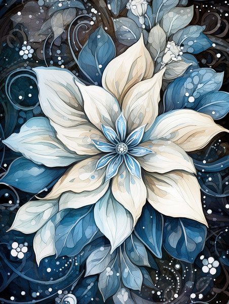创意白色花朵梦幻花朵纹理1背景图