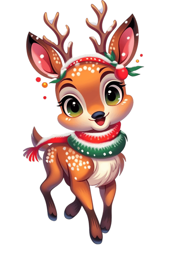 潮国创意圣诞节手绘元素麋鹿卡通动物小鹿