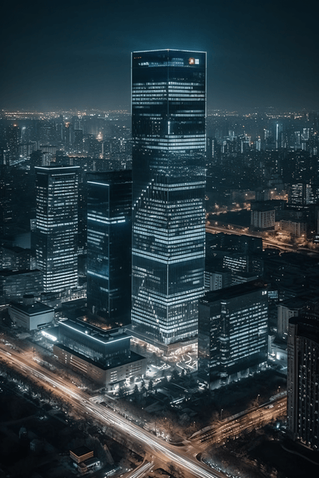 潮国创意北京城市夜景拍摄高楼大厦CBD