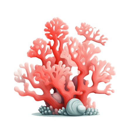 潮国创意珊瑚插画免扣元素