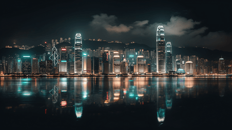 潮国创意香港维港夜景