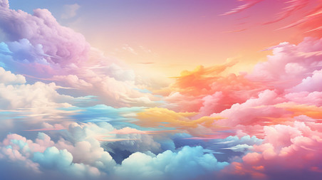 创意天空美丽云朵彩云云海夕阳浪漫唯美