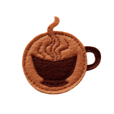 潮国创意纹理布艺咖啡元素立体免扣图案