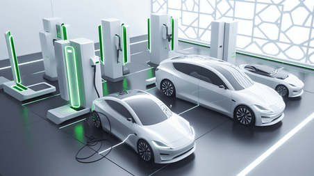 潮国创意新能源汽车充电桩充电