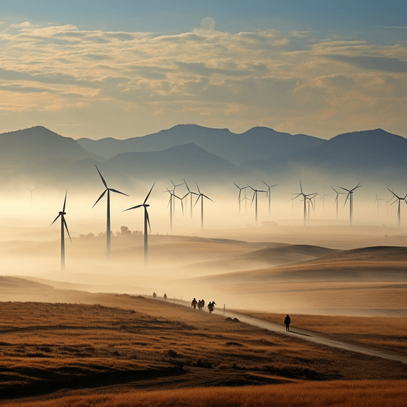 潮国创意中国内蒙古辉腾锡勒草原上的风电场