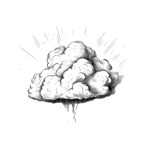创意矢量手绘云朵元素立体免抠图案