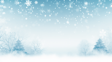 潮国创意蓝色冰天雪地唯美背景8冬天冬季大雪卡通雪景