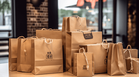 潮国创意实体店消费购物狂欢购物袋
