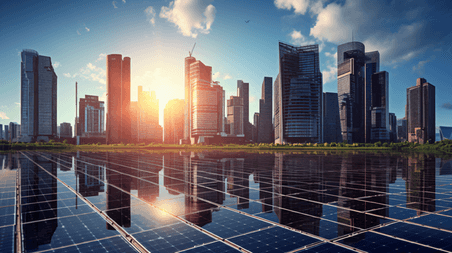 潮国创意光伏发电太阳能板城市地标新能源