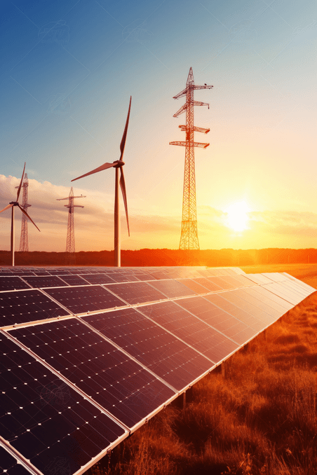 潮国创意太阳能光伏板新能源清洁能源电力生产11