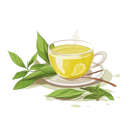 潮国创意写实茶叶喝茶元素立体免扣图案