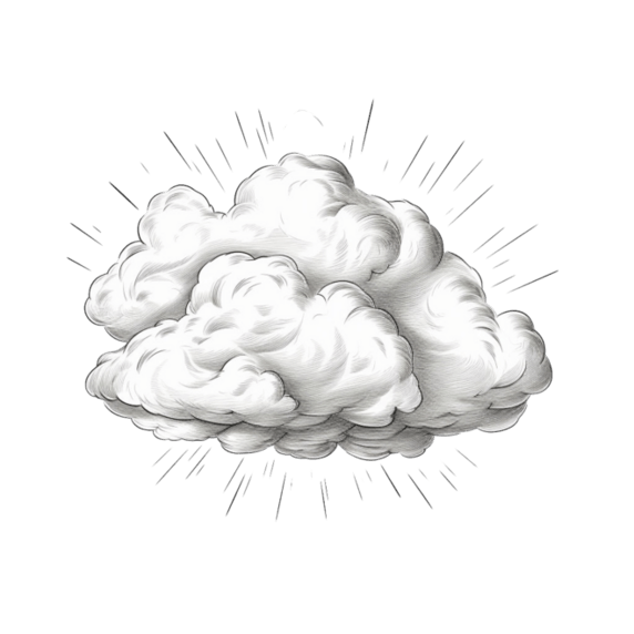 创意写实手绘云朵元素立体免抠图案漫画风爆炸
