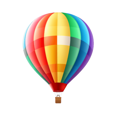 气球热气球卡通彩色气球装饰元素