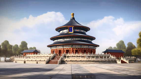 潮国创意北京天坛公园城市风景景色地标建筑旅游景点