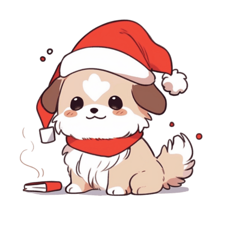潮国创意圣诞节宠物狗冬天卡通手绘元素动物宠物