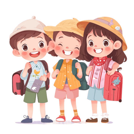 潮国创意小孩学生旅游暑假假期假日出行