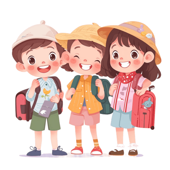 潮国创意小孩学生旅游暑假假期假日出行