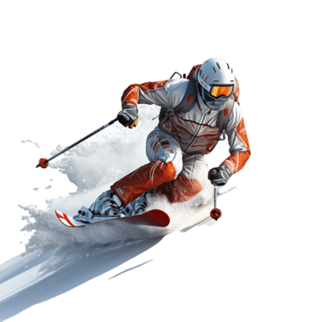 潮国创意3D亚运会运动员锻炼比赛滑雪雪上运动